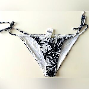ONIA KATE BIKINI BOTTOM BLACK & WHITE PALM FROND PRINT